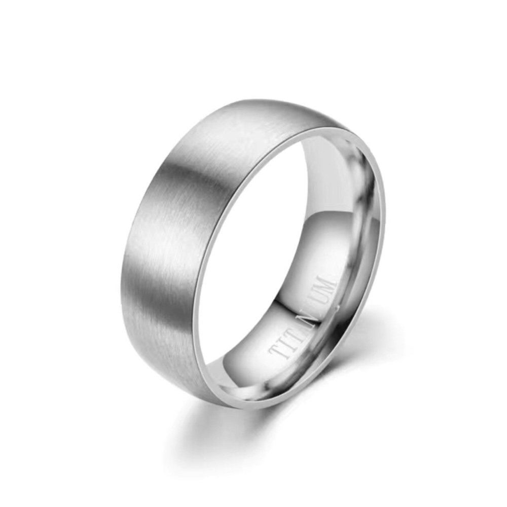 Men’s matte frosted titanium steel wide silver band ring NWT 9